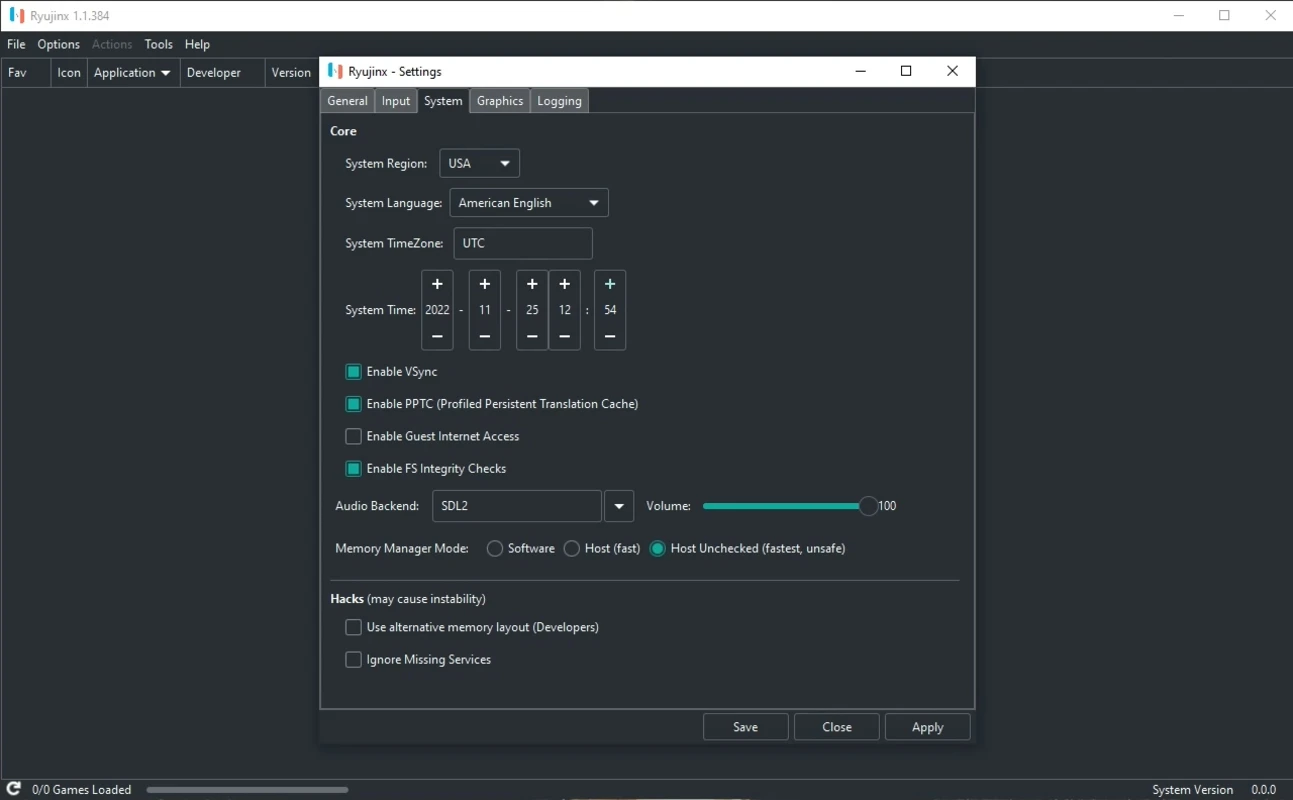 Ryujinx performance and settings